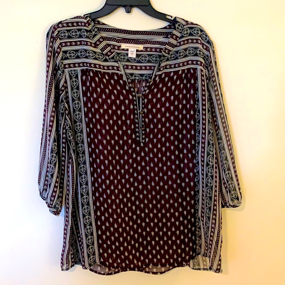 Canyon River Blues/Women’s boho blouse/Size L